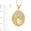 Thumbnail Image 2 of Textured Guardian Angel Oval Locket in 14K Two-Tone Gold