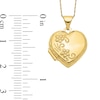 Thumbnail Image 3 of Floral Textured Scallop Frame Reversible Heart Locket in 10K Gold