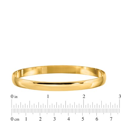 6.0mm Slip-On Bangle in Solid 14K Gold - 7.5"