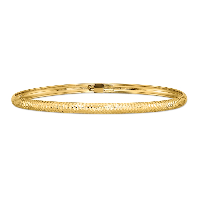 Main Image 1 of 4.0mm Textured Slip-On Flex Bangle in 14K Gold - 7.5"