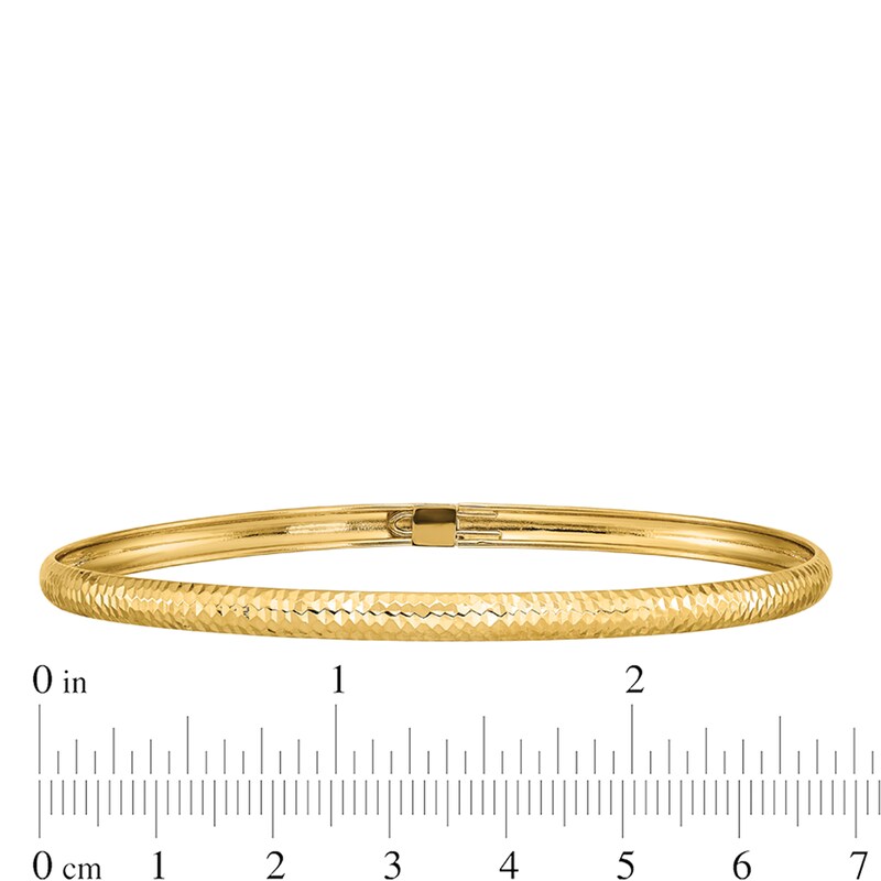 Main Image 2 of 4.0mm Textured Slip-On Flex Bangle in 14K Gold - 7.5"