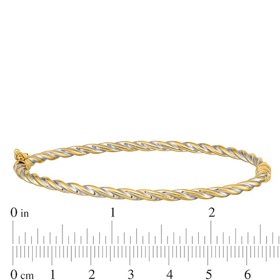 3.0mm Twist Bangle in 14K Two-Tone Gold