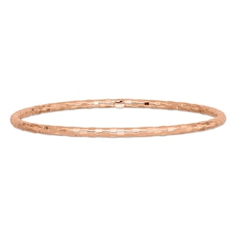 3.0mm Textured Slip-On Bangle in 14K Rose Gold - 8&quot;