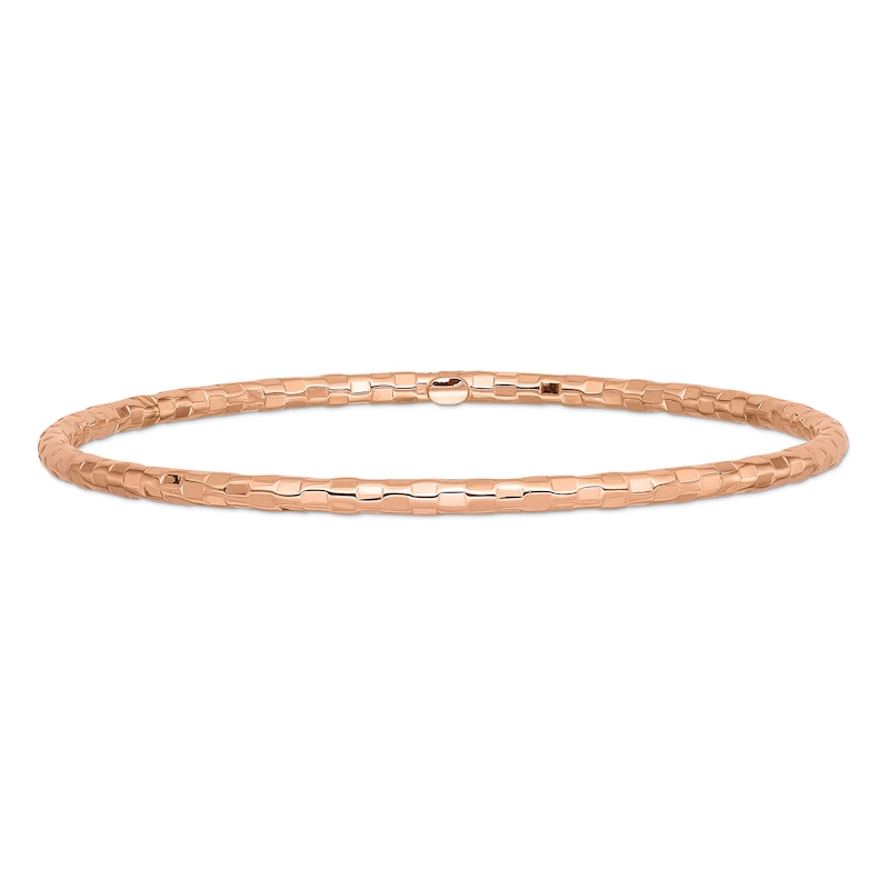 Main Image 1 of 3.0mm Textured Slip-On Bangle in 14K Rose Gold - 8"
