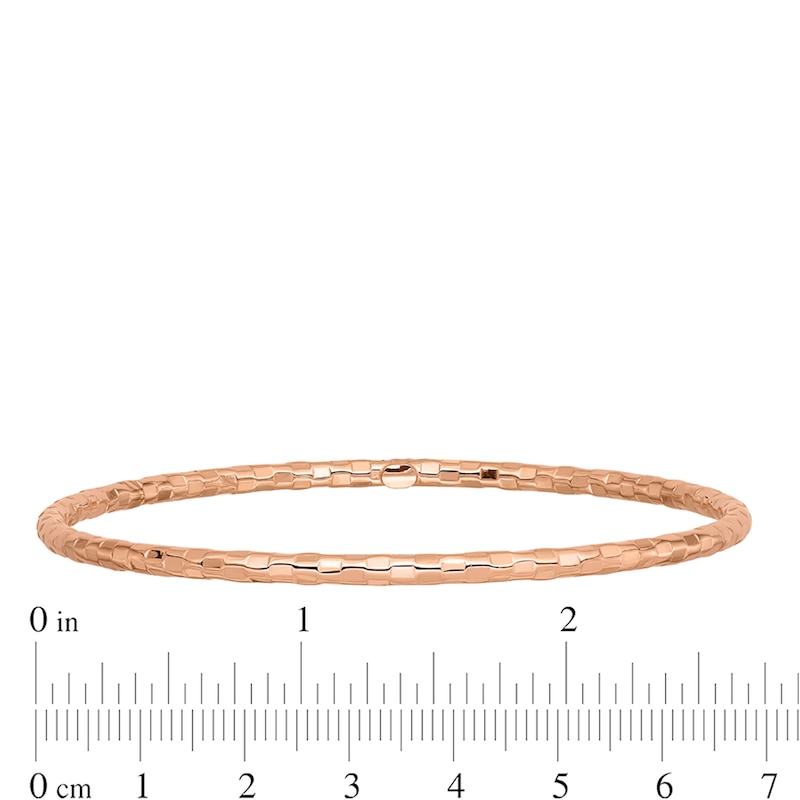 Main Image 2 of 3.0mm Textured Slip-On Bangle in 14K Rose Gold - 8"