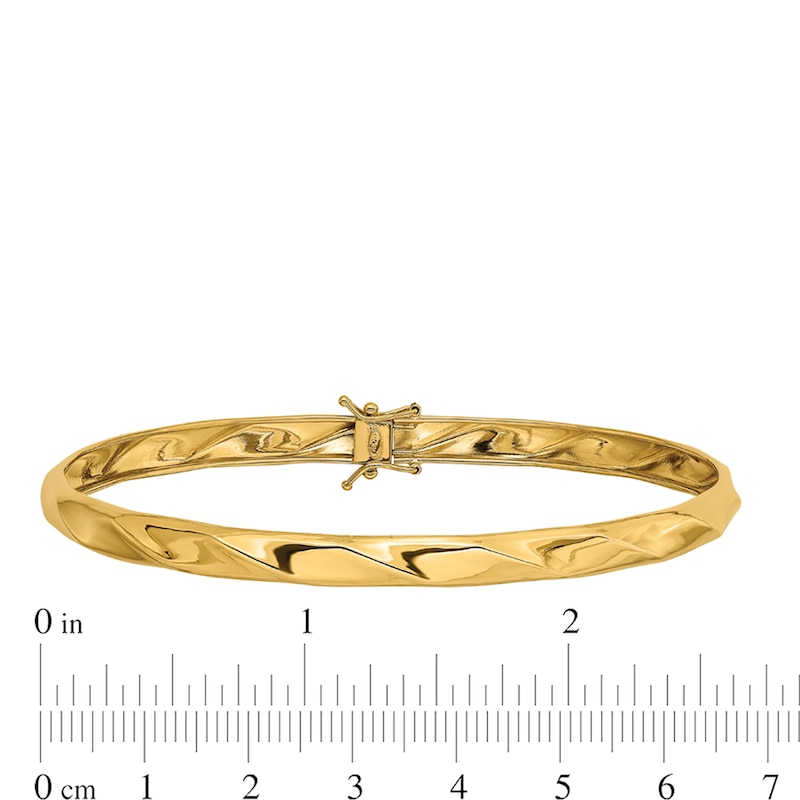 Main Image 2 of 5.0mm Twist Textured Flex Bangle in 14K Gold - 8"