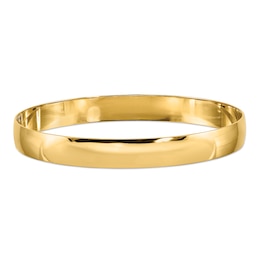 8.0mm Slip-On Solid Bangle in 14K Gold - 7.5&quot;