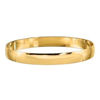 8.0mm Slip-On Bangle in Solid 14K Gold - 7.5"