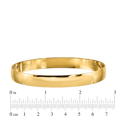 8.0mm Slip-On Bangle in Solid 14K Gold - 7.5"