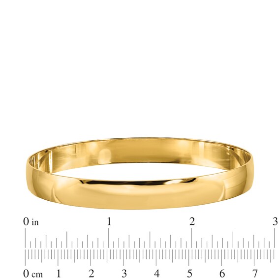 8.0mm Slip-On Bangle in Solid 14K Gold - 7.5"