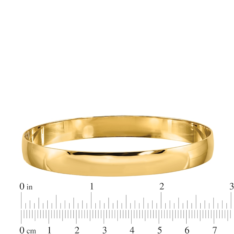 8.0mm Slip-On Bangle in Solid 14K Gold - 7.5"