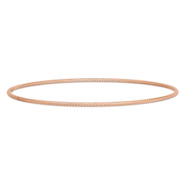 1.5mm Rope-Textured Slip-On Bangle in 14K Rose Gold - 8&quot;