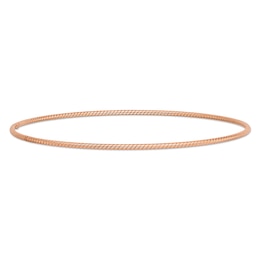 1.5mm Rope-Textured Slip-On Bangle in 14K Rose Gold - 8"