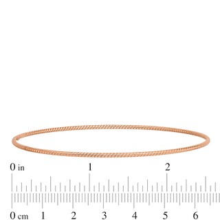 1.5mm Rope-Textured Slip-On Bangle in 14K Rose Gold - 8"