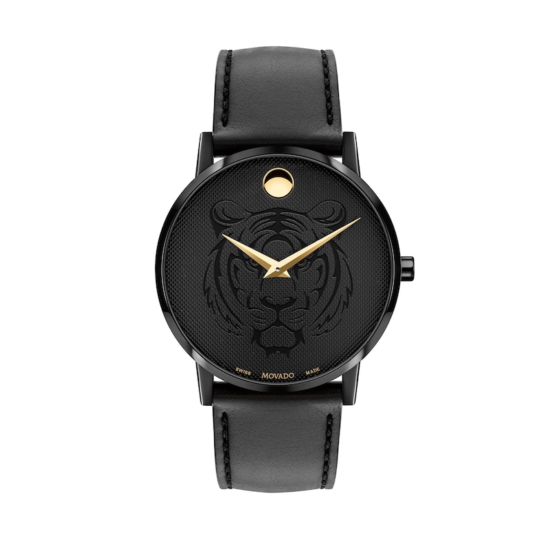 Men's Movado Museum® Classic Year of the Tiger Black PVD Strap Watch with Black Dial (Model: 0607586)|Peoples Jewellers