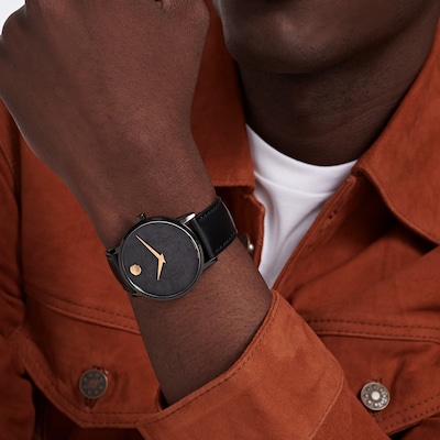 Men's Movado Museum® Classic Year of the Tiger Black PVD Strap Watch with Black Dial (Model: 0607586)