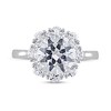 Thumbnail Image 4 of 9.0mm White Lab-Created Sapphire Frame Sunburst Ring in 10K White Gold