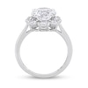 Thumbnail Image 5 of 9.0mm White Lab-Created Sapphire Frame Sunburst Ring in 10K White Gold