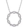 Thumbnail Image 1 of White Lab-Created Sapphire Art Deco Vintage-Style Open Circle Pendant in 10K White Gold - 17"