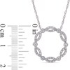 Thumbnail Image 3 of White Lab-Created Sapphire Art Deco Vintage-Style Open Circle Pendant in 10K White Gold - 17"