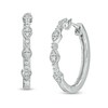 Thumbnail Image 1 of 0.16 CT. T.W. Diamond Teardrop Shape Hoop Earrings in Sterling Silver