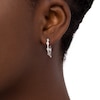 Thumbnail Image 2 of 0.16 CT. T.W. Diamond Teardrop Shape Hoop Earrings in Sterling Silver