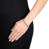 Thumbnail Image 2 of 4.0mm Lab-Created Ruby and White Lab-Created Sapphire Alternating Tennis Bracelet in Sterling Silver - 7.25"