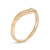 Thumbnail Image 3 of 0.145 CT. T.W. Diamond Vintage-Style Contour Anniversary Band in 10K Gold