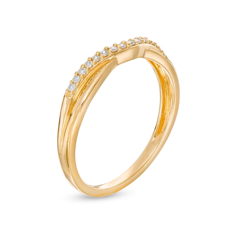 Main Image 3 of 0.10 CT. T.W. Diamond Contour Anniversary Band in 14K Gold