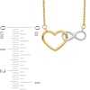 Interlocking Heart Outline and Infinity Necklace in 14K Two-Tone Gold - 17"