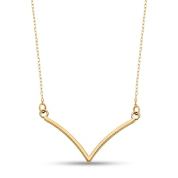 Diamond-Cut Layered Chevron Necklace in 14K Gold