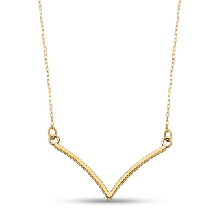 Diamond-Cut Layered Chevron Necklace in 14K Gold