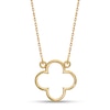 Thumbnail Image 1 of Diamond-Cut Quatrefoil Outline Necklace in 14K Gold