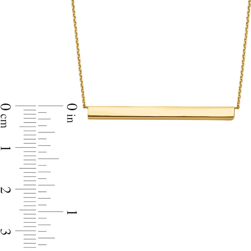 Main Image 2 of Three-Dimensional Bar Necklace in 14K Gold
