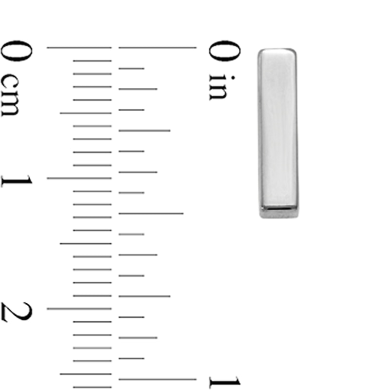 Main Image 2 of Three-Dimensional Vertical Bar Stud Earrings in 14K White Gold