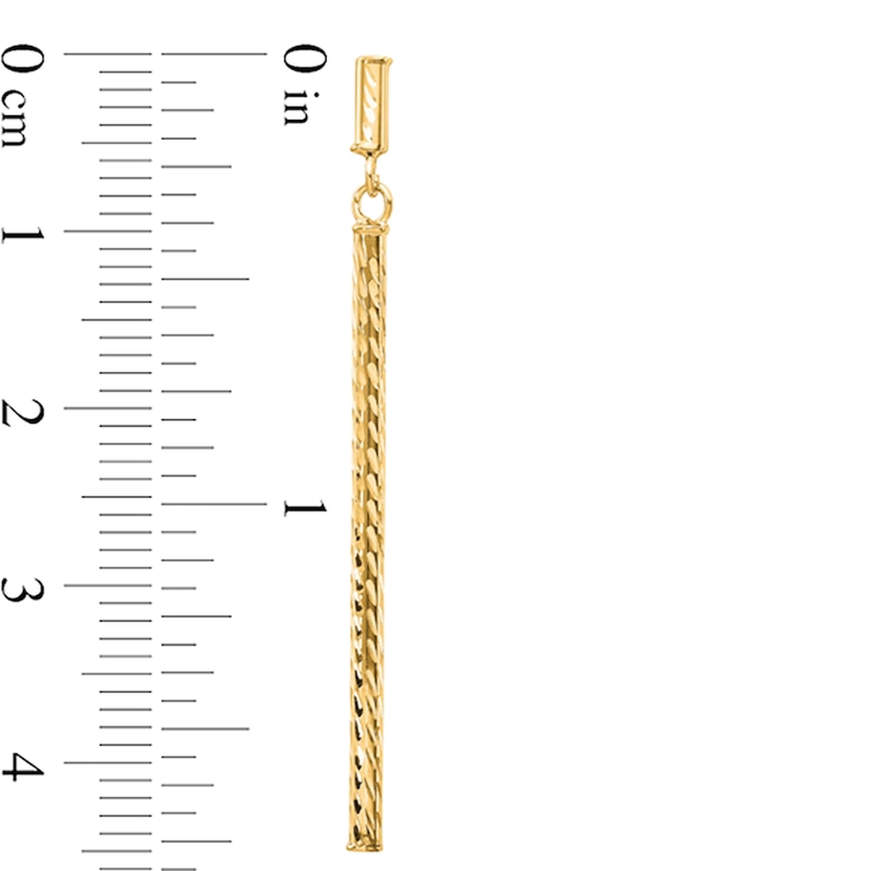 Diamond-Cut Vertical Bar Drop Earrings in 14K Gold