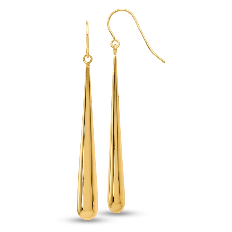 Main Image 1 of Elongated Teardrop Earrings in 14K Gold