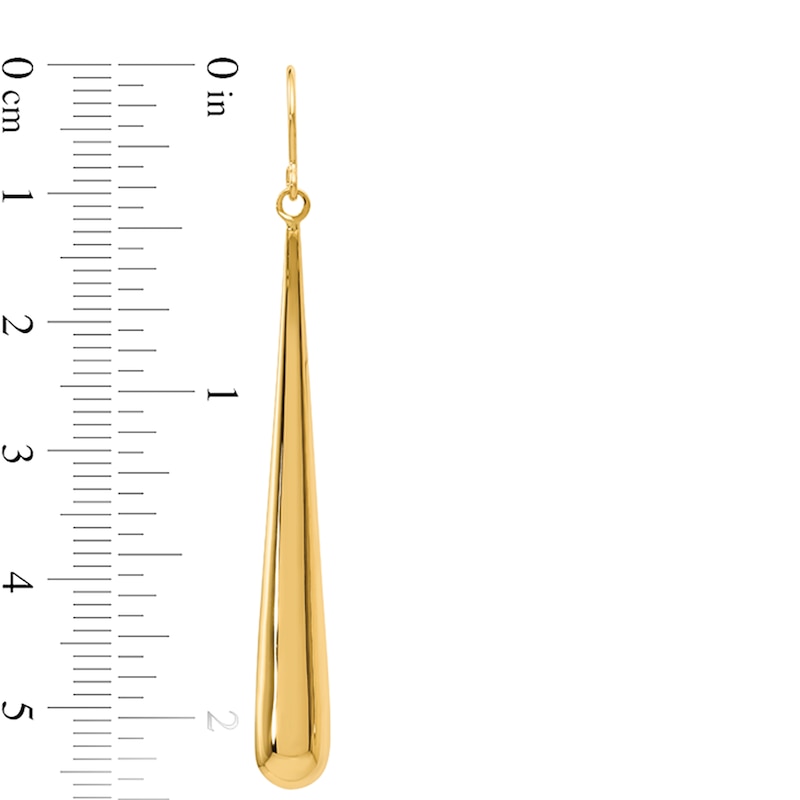 Main Image 2 of Elongated Teardrop Earrings in 14K Gold
