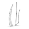 Thumbnail Image 1 of Diamond-Cut Graduated Bar Curve Crawler Earrings in 14K White Gold