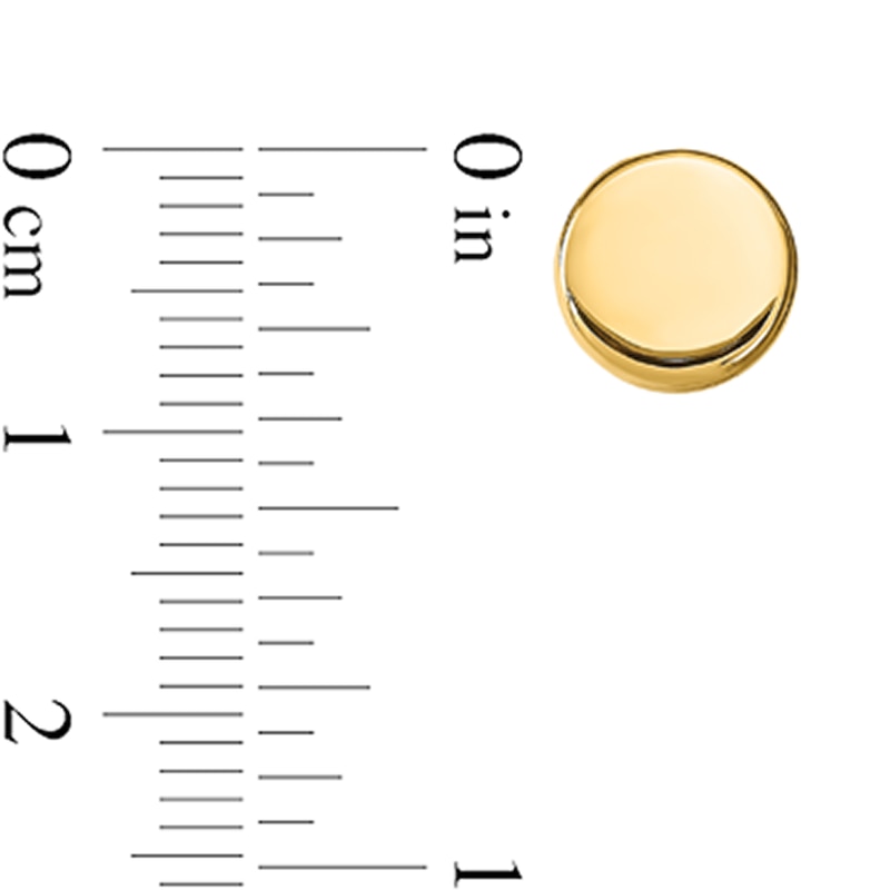 Main Image 2 of Three-Dimensional Disc Stud Earrings in 14K Gold