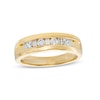 Thumbnail Image 0 of Men's 0.50 CT. T.W. Baguette and Round Diamond Alternating Nine Stone Wedding Band in 10K Gold