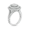 Thumbnail Image 2 of 2.00 CT. T.W. Quad Princess-Cut Diamond Double Oval Frame Split Shank Engagement Ring in 10K White Gold