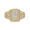 Thumbnail Image 3 of 0.50 CT. T.W. Composite Cushion-Shaped Diamond Double Frame Vintage-Style Engagement Ring in 10K Gold
