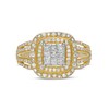 Thumbnail Image 3 of 0.50 CT. T.W. Composite Cushion-Shaped Diamond Double Frame Vintage-Style Engagement Ring in 10K Gold