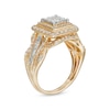 Thumbnail Image 1 of 1.00 CT. T.W. Composite Cushion-Shaped Diamond Double Frame Vintage-Style Engagement Ring in 10K Gold