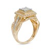 Thumbnail Image 1 of 1.00 CT. T.W. Composite Cushion-Shaped Diamond Double Frame Vintage-Style Engagement Ring in 10K Gold