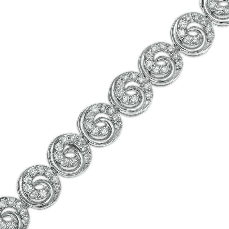 2.01 CT. T.W. Diamond Swirl Bracelet in 10K White Gold – 7.25"