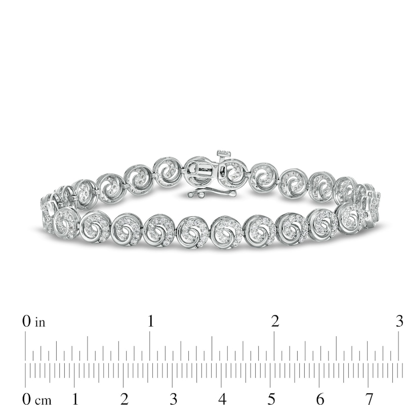 2.01 CT. T.W. Diamond Swirl Bracelet in 10K Gold – 7.25