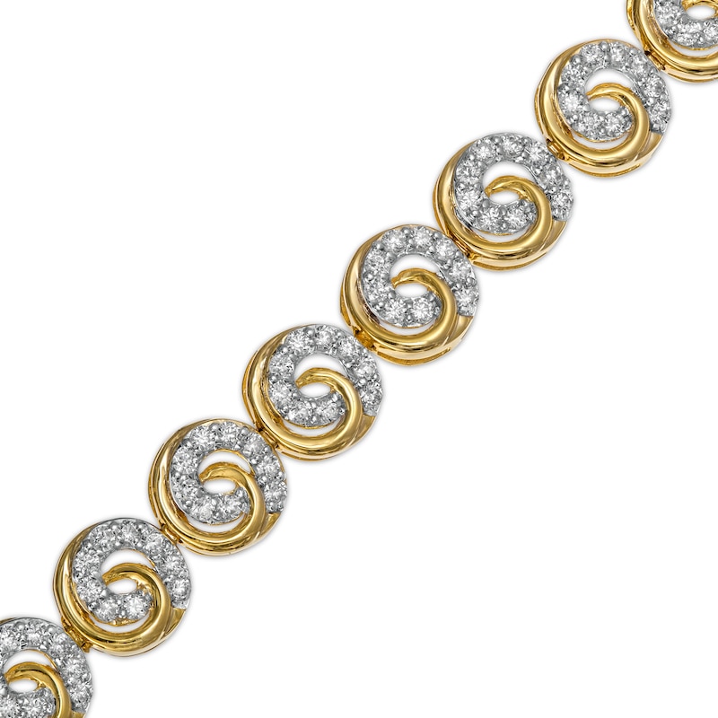 2.01 CT. T.W. Diamond Swirl Bracelet in 10K Gold – 7.25"