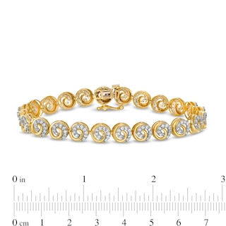 2.01 CT. T.W. Diamond Swirl Bracelet in 10K Gold – 7.25"